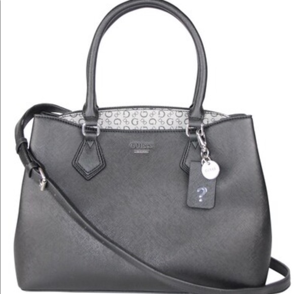 GUESS Irvine large Satchel bag (BLACK) - Picture 1 of 6